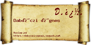 Dabóczi Ágnes névjegykártya