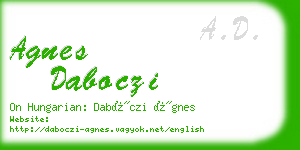 agnes daboczi business card